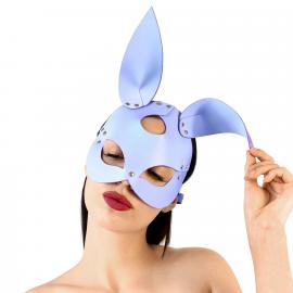 Кожаная маска Зайки Art of Sex - Bunny mask, цвет Лавандовый - 1