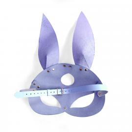Кожаная маска Зайки Art of Sex - Bunny mask, цвет Лавандовый - 3