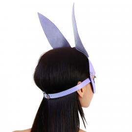 Кожаная маска Зайки Art of Sex - Bunny mask, цвет Лавандовый - 4