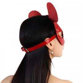 Кожаная маска мышки Art of Sex - Mouse Mask, цвет Красный - 2