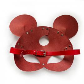 Кожаная маска мышки Art of Sex - Mouse Mask, цвет Красный - 3