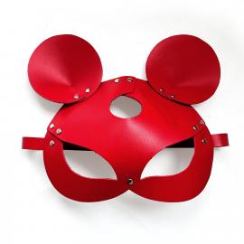 Кожаная маска мышки Art of Sex - Mouse Mask, цвет Красный - 4