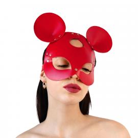 Кожаная маска мышки Art of Sex - Mouse Mask, цвет Красный - 1