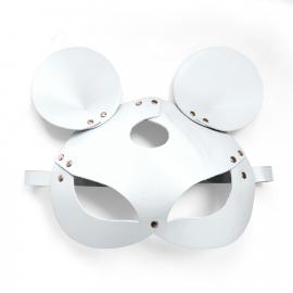 Кожаная маска мышки Art of Sex - Mouse Mask, цвет Белый - 3