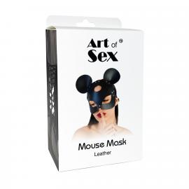 Кожаная маска мышки Art of Sex - Mouse Mask, цвет Белый - 4