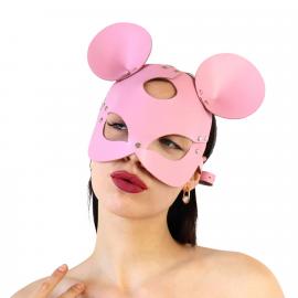 Шкіряна маска мишки Art of Sex - Mouse Mask, колір Рожевий - 1