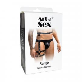 Чоловічі гартери з натуральної шкіри Art of Sex - Serge, XS-M - 3