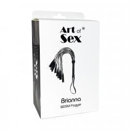 Мереживний батіг з екошкіри Art of Sex - Brianna, чорний - 2