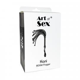 Ажурний батіг Кішка з екошкіри Art of Sex - Kani, колір чорний - 4