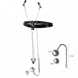 Бондажний набір з металевим анальним гаком №4 Art of Sex Blanca  Bondage set with anal hook №4 - 1