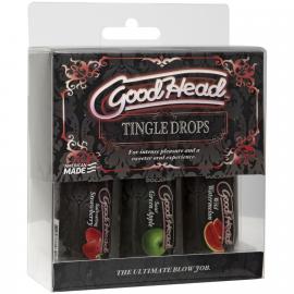 Набір крапель для мінету Doc Johnson GoodHead - Tingle Drops (Watermelon, Green Apple, Strawberry) - 2