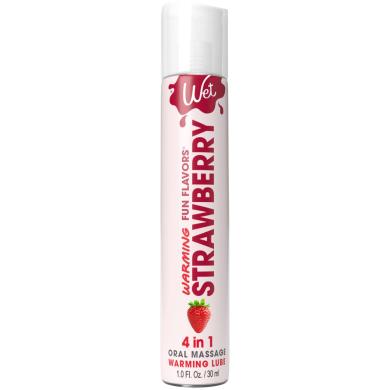 Зігріваючий лубрикант на водній основі Wet Warming Strawberry 4 in 1 (30 мл)