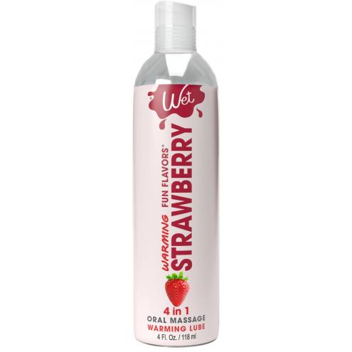 Зігріваючий лубрикант на водній основі Wet Warming Strawberry 4 in 1 (118 мл)