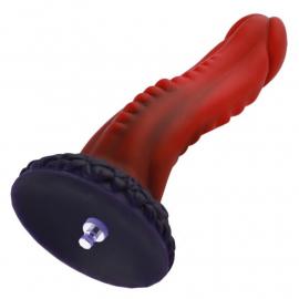 Силіконовий ділдо Hismith 8.35" Curved Silicone Dildo Red Monster Series - 1