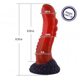 Силіконовий ділдо Hismith 8.35" Curved Silicone Dildo Red Monster Series - 2