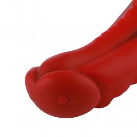 Силіконовий ділдо Hismith 8.35" Curved Silicone Dildo Red Monster Series - 6