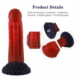 Силіконовий ділдо Hismith 8.35" Curved Silicone Dildo Red Monster Series - 3