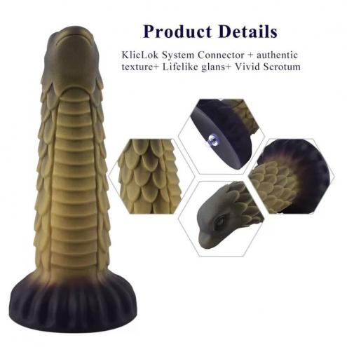 Силіконовий ділдо Hismith 8.5" Squama Beast Silicone Dildo Monster Series