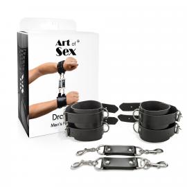Наручники мужские Art of Sex - Handcuffs Dragons man из экокожи, цвет черный - 5