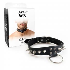 Чоловічий чокер із шипами Art of Sex - Stiles Leather and Spikes - 2