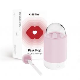 Вібратор-цукерка на паличці KISSTOY Pink Pop, зарядний кейс-нічник - 7
