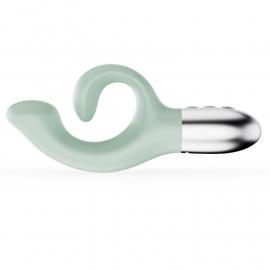 Вібратор-кролик для точки G KISTOY Big G Green, вигнутий відросток, автоматичний підігрів - 3