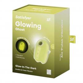 Вакуумний кліторальний стимулятор із вібрацією Satisfyer Glowing Ghost Yellow - 4