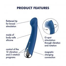Вібратор із ротацією Satisfyer Spinning G-Spot 1 Blue - 3