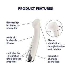 Вібратор із ротацією Satisfyer Spinning G-Spot 1 Beige - 5