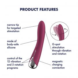 Вібратор для точки G з обертанням Satisfyer Spinning Vibe 1 Red - 8