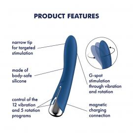 Вібратор для точки G з обертанням Satisfyer Spinning Vibe 1 Blue - 4