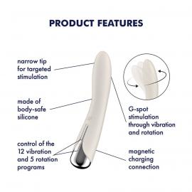 Вібратор для точки G з обертанням Satisfyer Spinning Vibe 1 Beige - 3