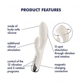Вібратор-кролик із ротацією Satisfyer Spinning Rabbit 1 Beige - 6