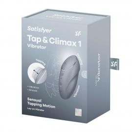Вібростимулятор-пульсатор Satisfyer Tap & Climax 1 Bluegrey, ефект постукування пальцем - 2