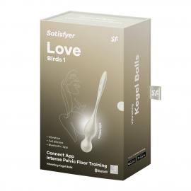 Вагінальні смарт-кульки з вібрацією Satisfyer Love Birds 1 Connect App White, 78 г - 2