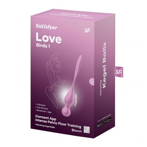 Вагінальні смарт-кульки з вібрацією Satisfyer Love Birds 1 Connect App Pink, 78 г