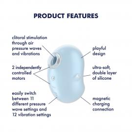 Вакуумний кліторальний стимулятор із вібрацією Satisfyer Cutie Ghost Blue - 5