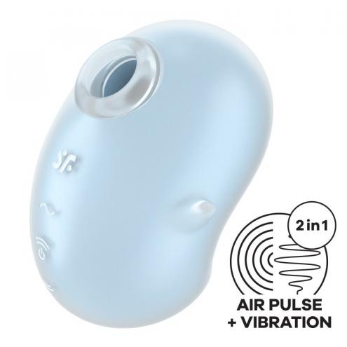 Вакуумный клиторальный стимулятор с вибрацией Satisfyer Cutie Ghost Blue