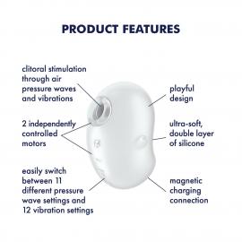 Вакуумний кліторальний стимулятор із вібрацією Satisfyer Cutie Ghost White - 4