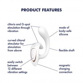Вагінально-кліторальний вібратор Satisfyer G for Goddess 1 White - 2