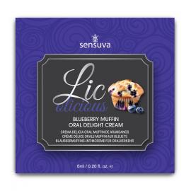 Пробник гелю для мінету Sensuva Lic-o-licious Blueberry Muffin (6 мл)