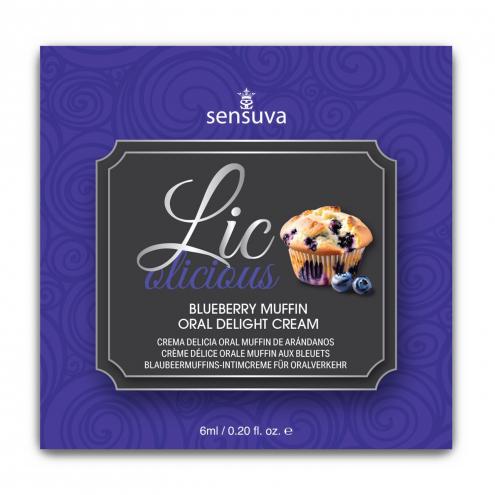 Пробник гелю для мінету Sensuva Lic-o-licious Blueberry Muffin (6 мл)