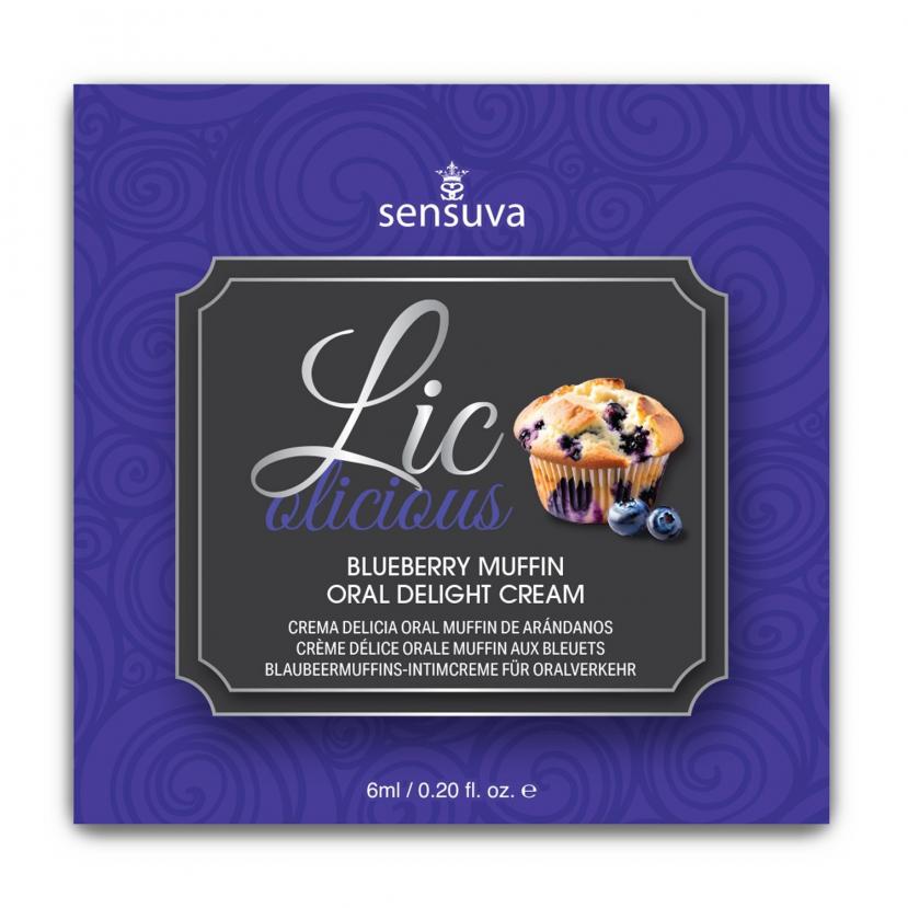 Пробник гелю для мінету Sensuva Lic-o-licious Blueberry Muffin (6 мл)