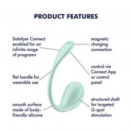 Смарт-віброяйце Satisfyer Smooth Petal Connect App Mint - 3