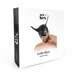 Кожаная маска Art of Sex - Lucifer Black - 3