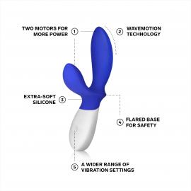 Масажер простати LELO Loki Wave Federal Blue, 2 мотори, привабливий рух + стимуляція промежини - 5