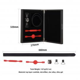 Шкіряний кляп з 2-ма насадками LOCKINK Ball-Gag & Gag-bite Set - Black - 3
