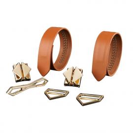 Наручники LOCKINK Wristcuffs/Anklecuffs Brown Set - 3