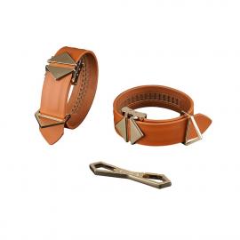 Наручники LOCKINK Wristcuffs/Anklecuffs Brown Set - 5
