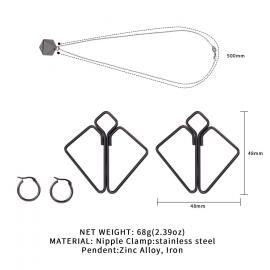 Затискачі для сосків з важкою підвіскою LOCKINK Nipple Clamps with Heavy Pendant - Grey - 7